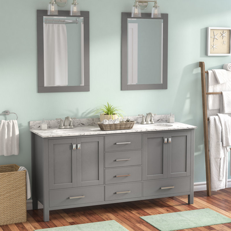 Beachcrest Home Newtown 72" Double Vanity Set with Mirror & Reviews